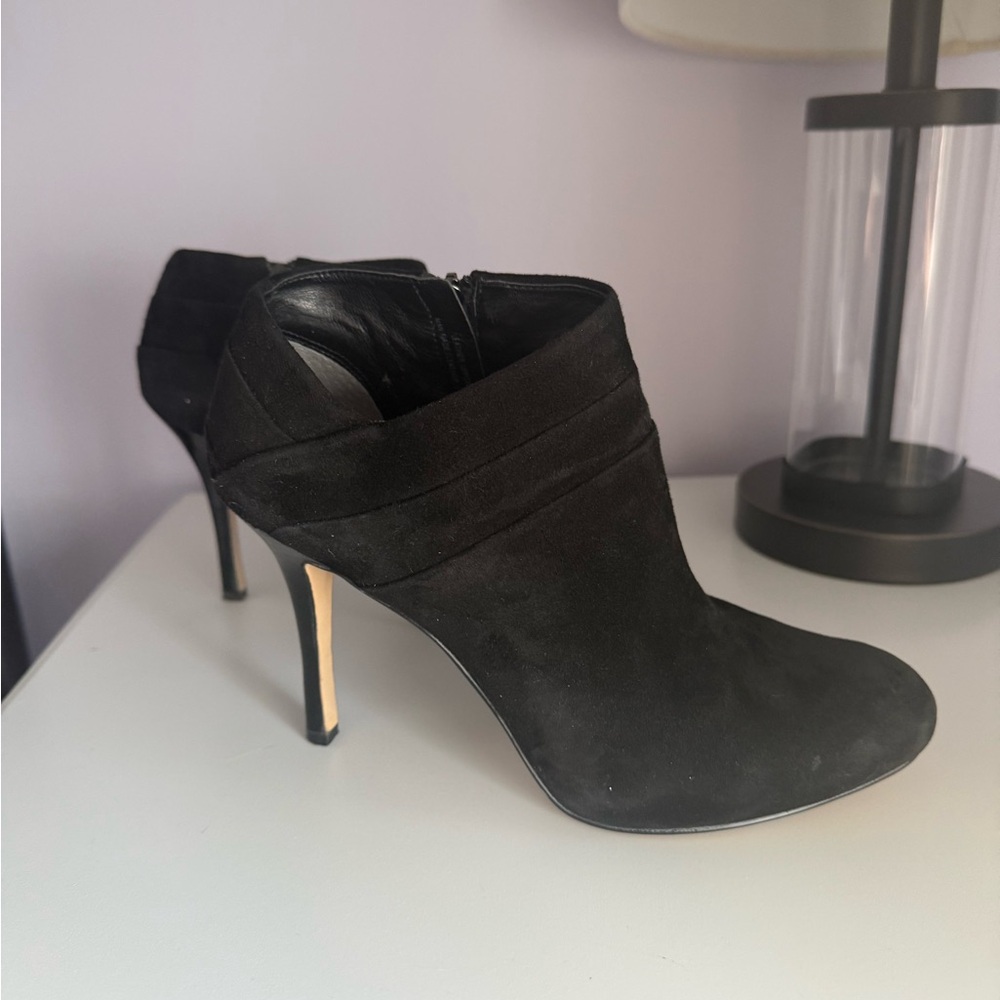Via Spiga Black Suede Ankle Boots